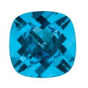 Topás Swiss Blue antický štvorec 8 x 8 mm, AA, Checkerboard cut