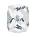Topás biely antický cushion 6 x 4 mm, Fine, Checkerboard cut