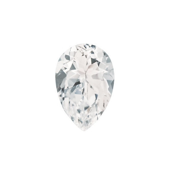 Topás biely slza 6 x 4 mm 0,5ct Fazetovaný TPXFFC-6