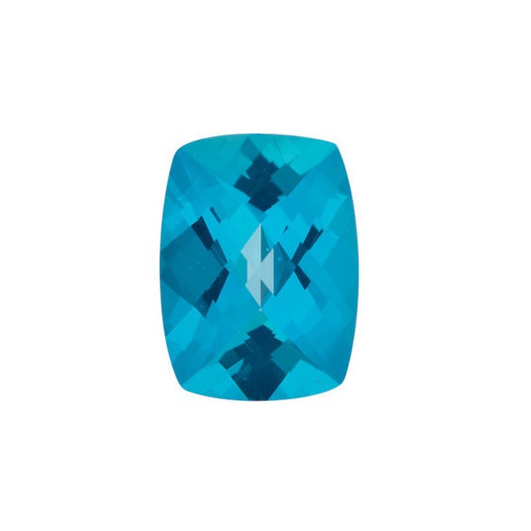 Topás Paraiba passion antický cushion 6 x 4 mm Checkerboard cut TPUCFPB-6