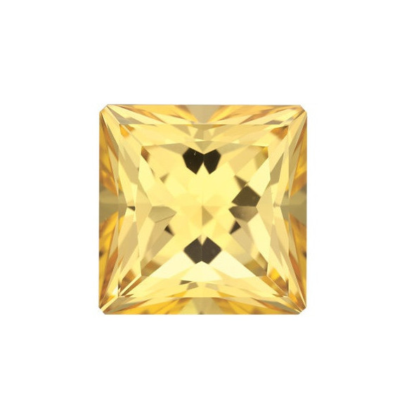 Topás Honey passion štvorec 4 x 4 mm 0,41ct Princess cut TPPPFHO-4