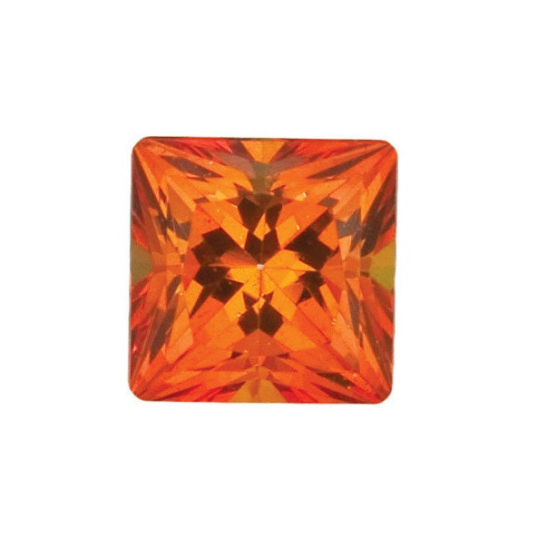 Topás Poppy passion štvorec 2 x 2 mm 0,054ct Princess cut TPPPFPO-2