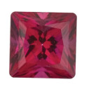 Topás Blazing Red passion štvorec 4 x 4 mm, Fine, Princess cut