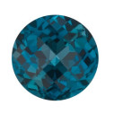 Topás London Blue okrúhly 7 mm, AA, Double-sided Checkerboard cut
