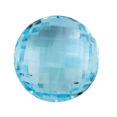 Topás Sky Blue okrúhly 10 mm 4,2ct Double-sided Checkerboard cut TPROAASY-10