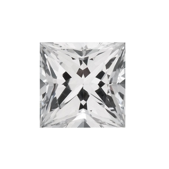 Zafír Biely štvorec 4,5 x 4,5 mm 0,63ct Princess cut ZFPPAAC-4,5