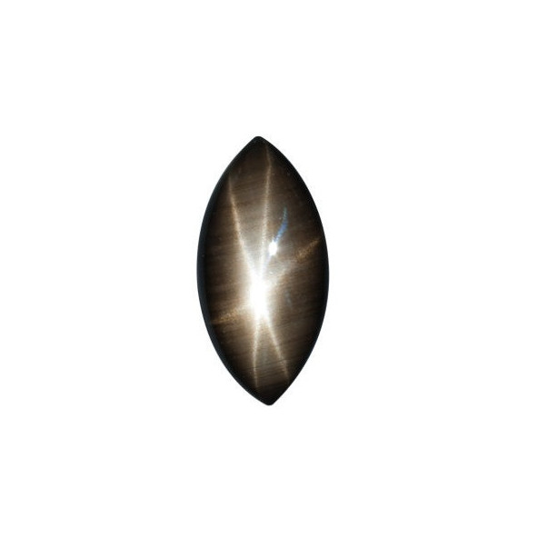 Zafír čierna hviezda markíz 8 x 4 mm 0,9ct Kabošon ZFMKAABL-8