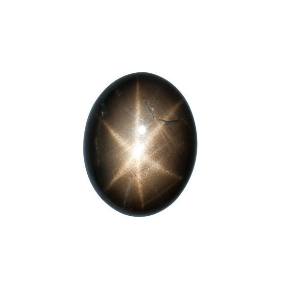 Zafír čierna hviezda ovál 6 x 4 mm 0,85ct Kabošon ZFOKAABL-6