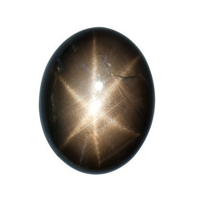 Zafír čierna hviezda ovál 7 x 5 mm 1,35ct Kabošon ZFOKAABL-7