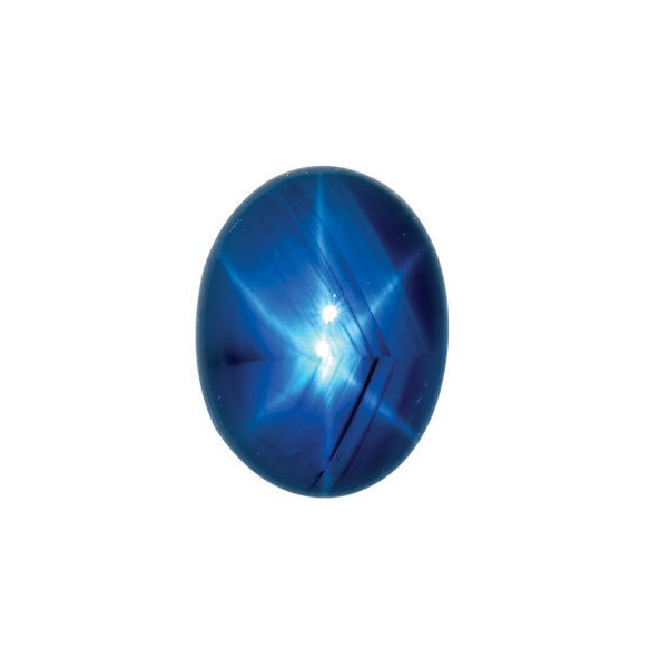 Zafír modrá hviezda ovál 7 x 5 mm 1,35ct Kabošon ZFOKAASP-7-1