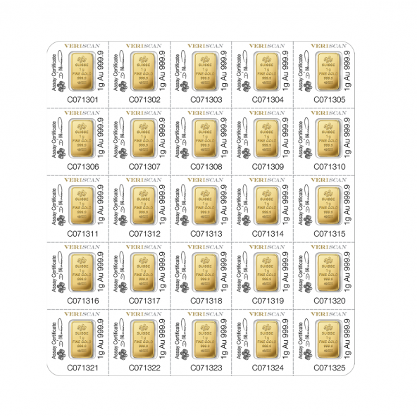 Investičná zlatá tehla 25x1 g Multigram Pamp Fortuna 86150025