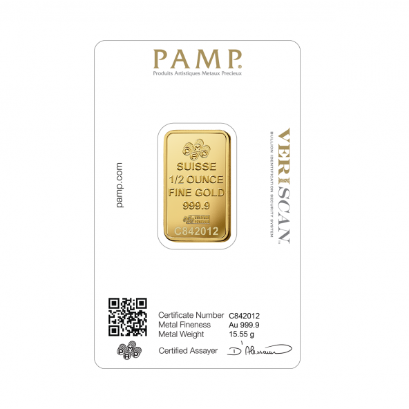 Investičná zlatá tehla 1-2 oz razená Pamp Fortuna 86150015 (4)