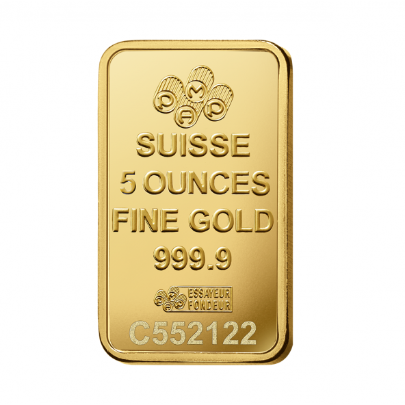 Investičná zlatá tehla 5 oz razená Pamp Fortuna 86150155