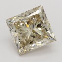 Farebný diamant princess, fancy light hnedý, 2,13ct, GIA