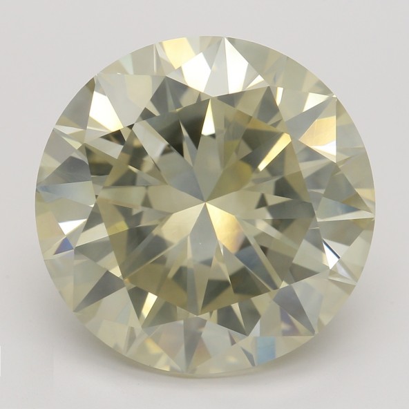 Farebný diamant okrúhly briliant, fancy light hnedo zelenkasto žltý, GIA 1872990001 Y4