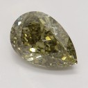 Farebný diamant hruška, fancy dark hnedo zelenkasto žltý, 1,21ct, GIA