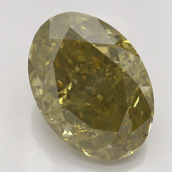 Farebný diamant ovál, fancy dark hnedo zelenkasto žltý, GIA 7872170007 Y9