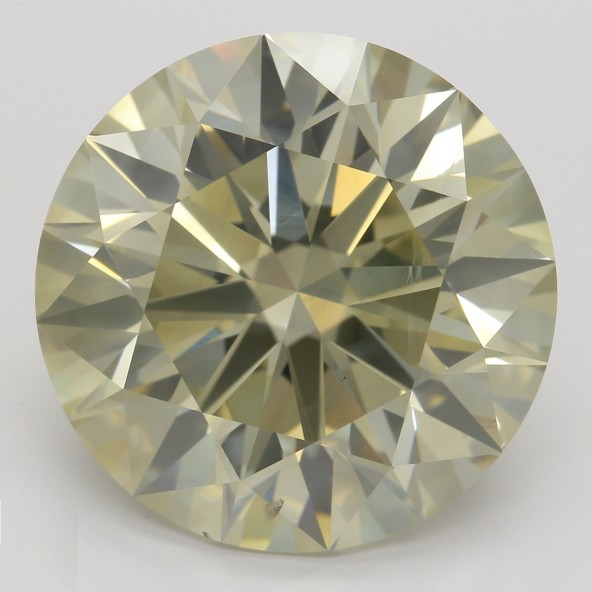 Farebný diamant okrúhly briliant, fancy light hnedasto-zelenkasto žltý, GIA 9835920039 Y4