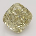 Farebný diamant cushion, fancy hnedasto-zelenkasto žltý, 2,6ct, GIA