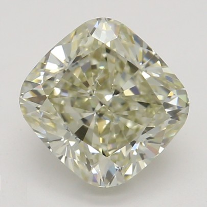 Farebný diamant cushion, fancy light hnedasto-zelenkasto žltý, GIA 8871730028 Y4