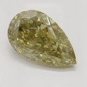 Farebný diamant hruška, fancy hnedasto-zelenkasto žltý, 0,91ct, GIA
