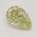 Farebný diamant hruška, fancy light hnedasto-zelenkasto žltý, 0,72ct, GIA
