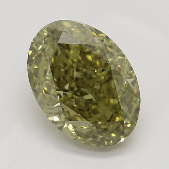 Farebný diamant ovál, fancy deep hnedasto-zelenkasto žltý, GIA 6872110056 Y8
