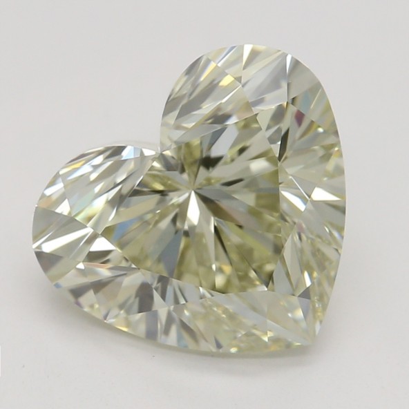 Farebný diamant srdce, fancy light hnedasto-zelenkasto žltý, GIA 9871730499 Y4
