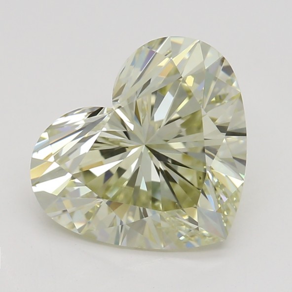 Farebný diamant srdce, fancy light hnedasto-zelenkasto žltý, GIA 5870150505 Y4