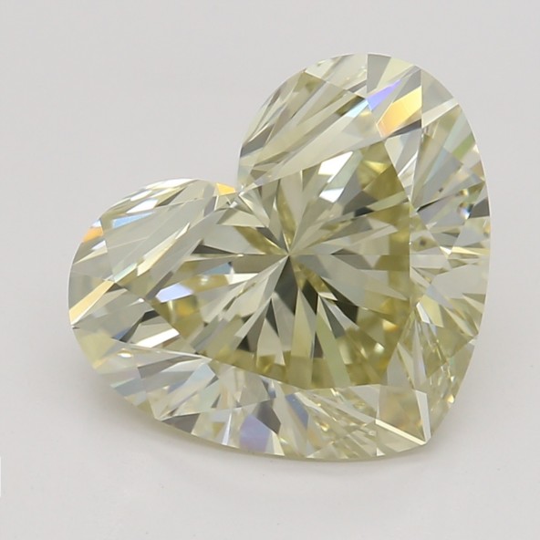 Farebný diamant srdce, fancy light hnedasto-zelenkasto žltý, GIA 4835360114 Y4