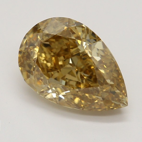 Farebný diamant hruška, fancy deep hnedasto-zelenkasto žltý, GIA 4873090374 Y8