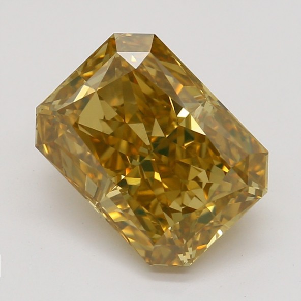 Farebný diamant radiant, fancy deep hnedasto-zelenkasto žltý, GIA 6872990236 Y8