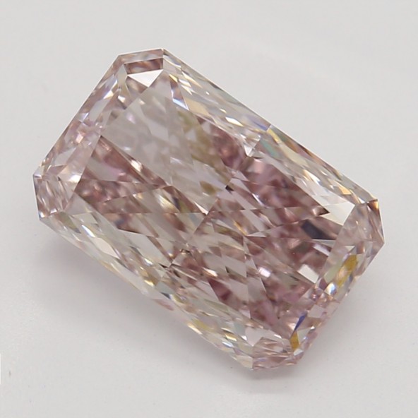 Farebný diamant radiant, fancy hnedasto ružový, GIA 9834780009 R5