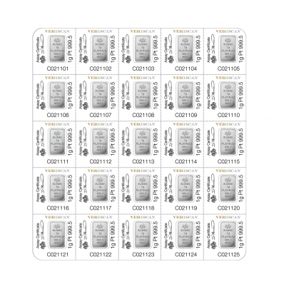 Investičná platinová tehla 25x1 g Multigram Pamp Fortuna ZPTFS00027 2