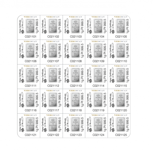 Investičná platinová tehla 25x1 g Multigram Pamp Fortuna ZPTFS00027 (2)