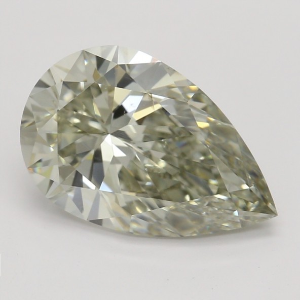 Farebný diamant hruška, fancy sivo-zelenkasto žltý, GIA 1872250071 Y5