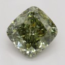 Farebný diamant cushion, fancy dark sivo-žltkasto zelená, 0,72ct, GIA