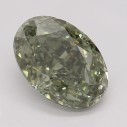 Farebný diamant ovál, fancy dark sivo-žltkasto zelená, 0,85ct, GIA