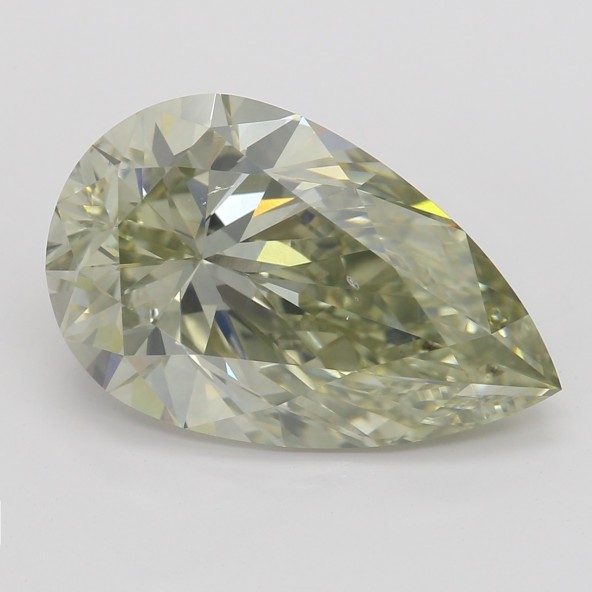 Farebný diamant hruška, fancy sivasto-zelenkasto žltý, GIA 1871420120 Y5