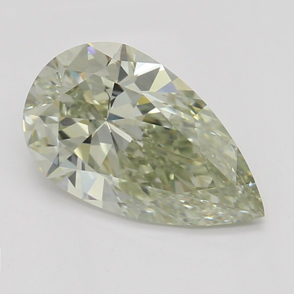 Farebný diamant hruška, fancy light sivasto-zelenkasto žltý, GIA 9845300049 Y4