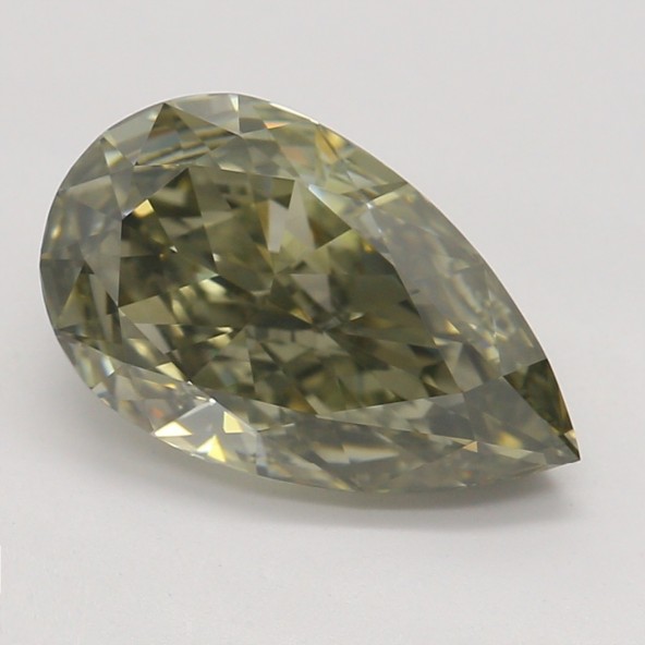Farebný diamant hruška, fancy dark zelenkasto sivý, GIA 9873200619 S9