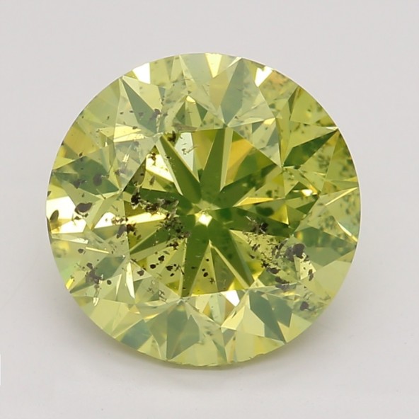 Farebný diamant okrúhly briliant, fancy intense zelenkasto žltý, GIA 7870150317 Y6