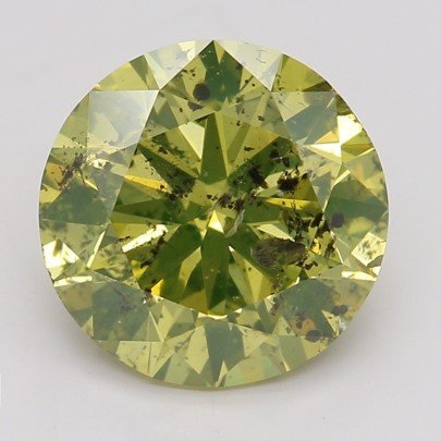 Farebný diamant okrúhly briliant, fancy deep zelenkasto žltý, GIA 7870150337 Y8