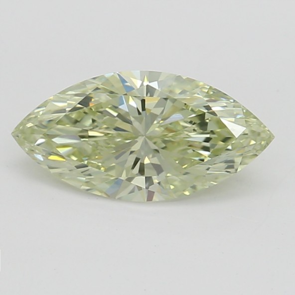 Farebný diamant markíz, fancy light zelenkasto žltý, GIA 1870650011 Y4