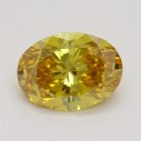Farebný diamant ovál, fancy vivid oranžovožltý, 0,3ct, GIA