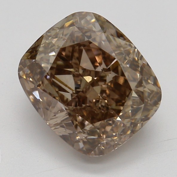 Farebný diamant cushion, fancy dark orandžovohnedý, GIA 1872810180 T9