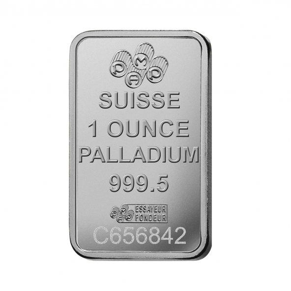 Investičná palladium tehla 1 oz razená Pamp Fortuna PD00RI022S101
