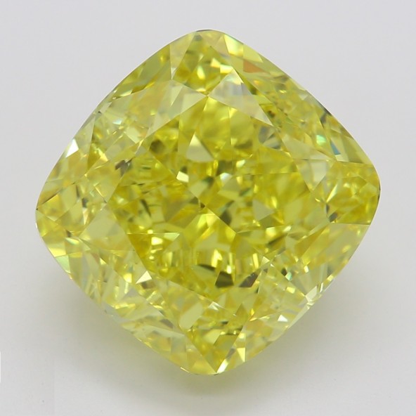 Farebný diamant cushion, fancy vivid žltý, GIA 7845770437 Y7