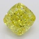Farebný diamant cushion, fancy vivid žltý, 5,56ct, GIA