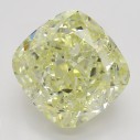 Farebný diamant cushion, fancy light žltý, 4,51ct, GIA